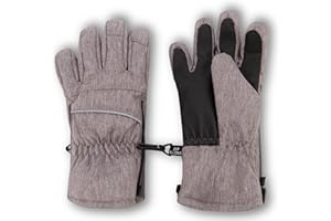 Andy & Evan Kids' Zip Gloves, Waterproof Winter Snow Gloves, Side Zippers, Touchscreen, Ski Snowboard Sledding, Warm Fleece Palms