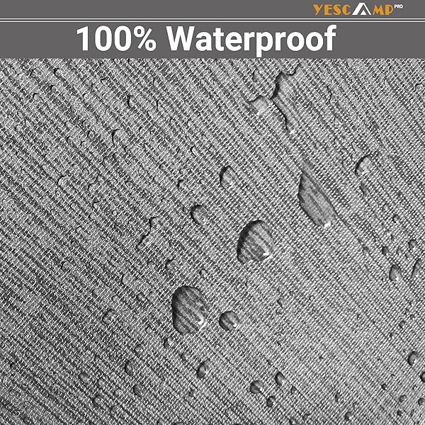 YESCAMP RV AWNING FABRIC REPLACEMENT HEAVY DUTY WEATHERPROOF 4-PLY 18.5OZ VINYL CAMPER AWNING FABRIC – UNIVERSAL OUTDOOR CANOPY FOR CAMPER, TRAILER, AND MOTORHOME