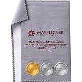 Pro Size Polishing Cleaning Cloth Made in USA for Gold, Silver, Platinum. Pure Cotton Eco Friendly Tarnish Remover Cleaner Large 11 x 14 Inch. Shines Jewelry Like New. Cleans Coins Watches Silverware