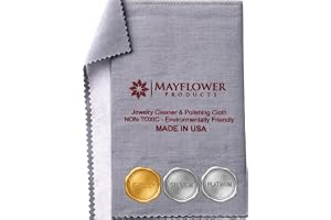 Pro Size Polishing Cleaning Cloth Made in USA for Gold, Silver, Platinum. Pure Cotton Eco Friendly Tarnish Remover Cleaner Large 11 x 14 Inch. Shines Jewelry Like New. Cleans Coins Watches Silverware | Made in USA, Non-Toxic Tarnish Cleaner Infused o