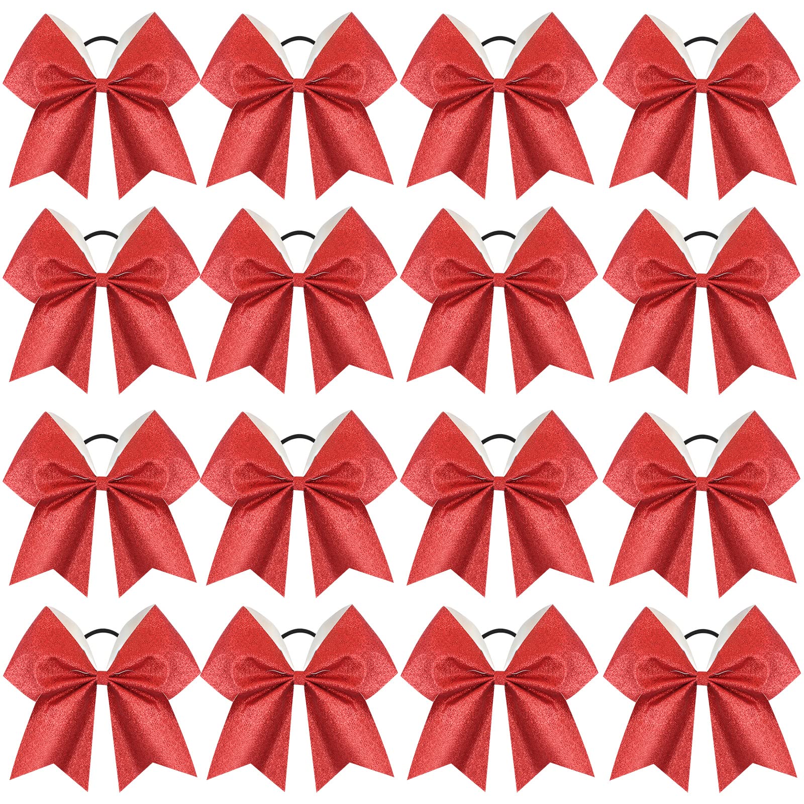 Photo 1 of *USED*
16PCS 8" Large Glitter Cheer Bows for Cheerleaders, CN Sparkly Hair Bows with Elastic Hair Ties Accessories for Teens Girls Women Cheerleading Softball Competition Sports