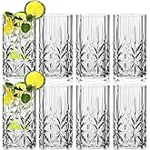 Teenyyou 8 Pieces Unbreakable Plastic Drinking Highball Glasses 18 oz Plastic Whiskey Glasses Clear Fancy Cups Cocktail Tea Water Clear Tall Wine Cup Shatterproof Tumbler for Party Indoor Outdoor