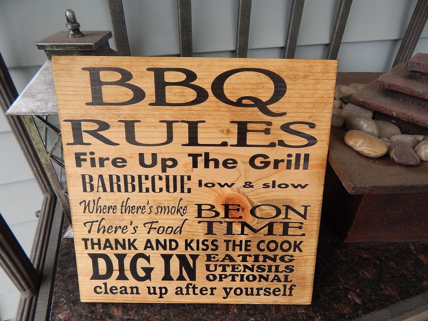 BBQ Rules, Barbecue Rules wood sign Handmade