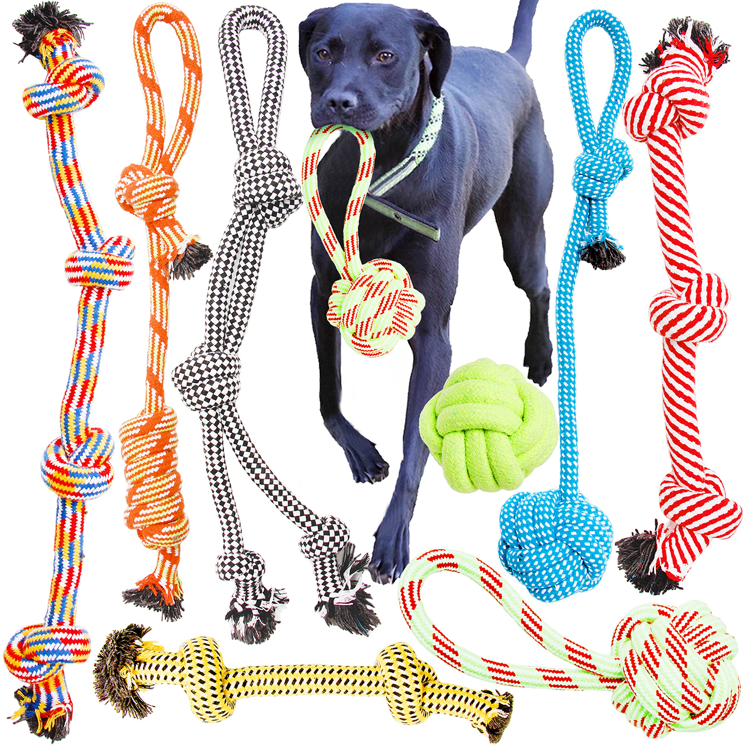 Youngever 8 Pack Dog Rope Toys, Puppy Chew Toys Dog Toys for Medium to Large Dogs