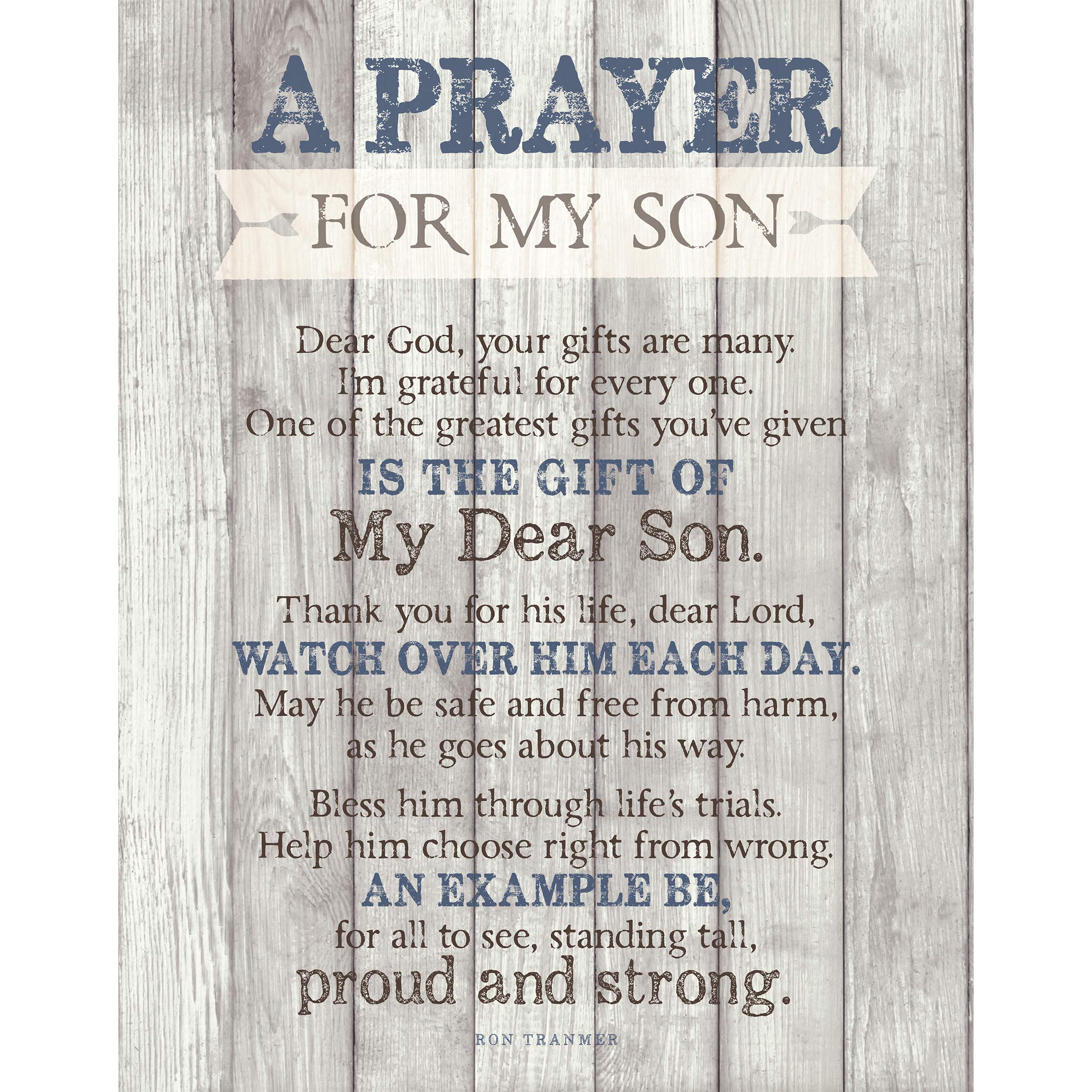 DEXSA Son Prayer Wood Plaque - Made in the USA - 11.75"x15" - Vertical Frame Wall Decoration | Keyhole for Hanging | Dear Lord, one of The Greatest Gifts You've Given is The Gift of My Dear Son