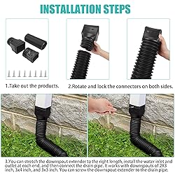 PXCAYFF 2 Pack Rain Gutter Downspout Extensions