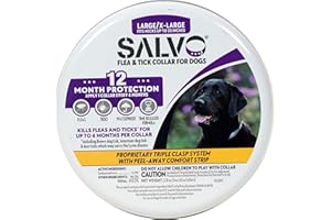 SALVO Flea and Tick Collar for Dogs - Pack of 2 for 12 Months of Protection - Flea and Tick Prevention for Dogs (Large)