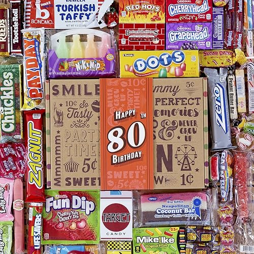 Vintage Candy Co. 80th Birthday Retro Candy Gift Basket - 1945 Party ...