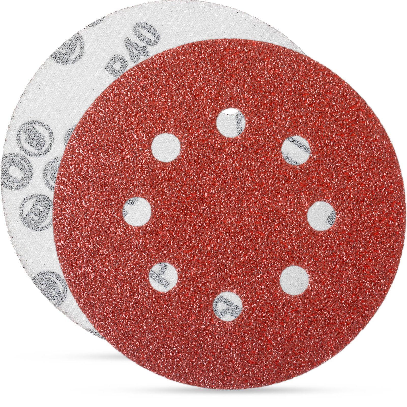 YoiYee 40 Grit Sanding Discs, 125mm Sanding Discs for Random Orbital Sanders, 8 Hole Hook and Loop Sandpaper Pads, 20 Pack Aluminum Oxide