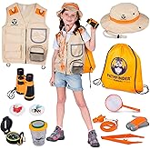 Kids Explorer Kit with Safari Vest & Hat for 3-7 Year Old Boys & Girls - Safari Costume & Dress Up as Zoo Keeper, Paleontologist - Giftable Outdoor Adventure Kit for Kids + Adventure Book