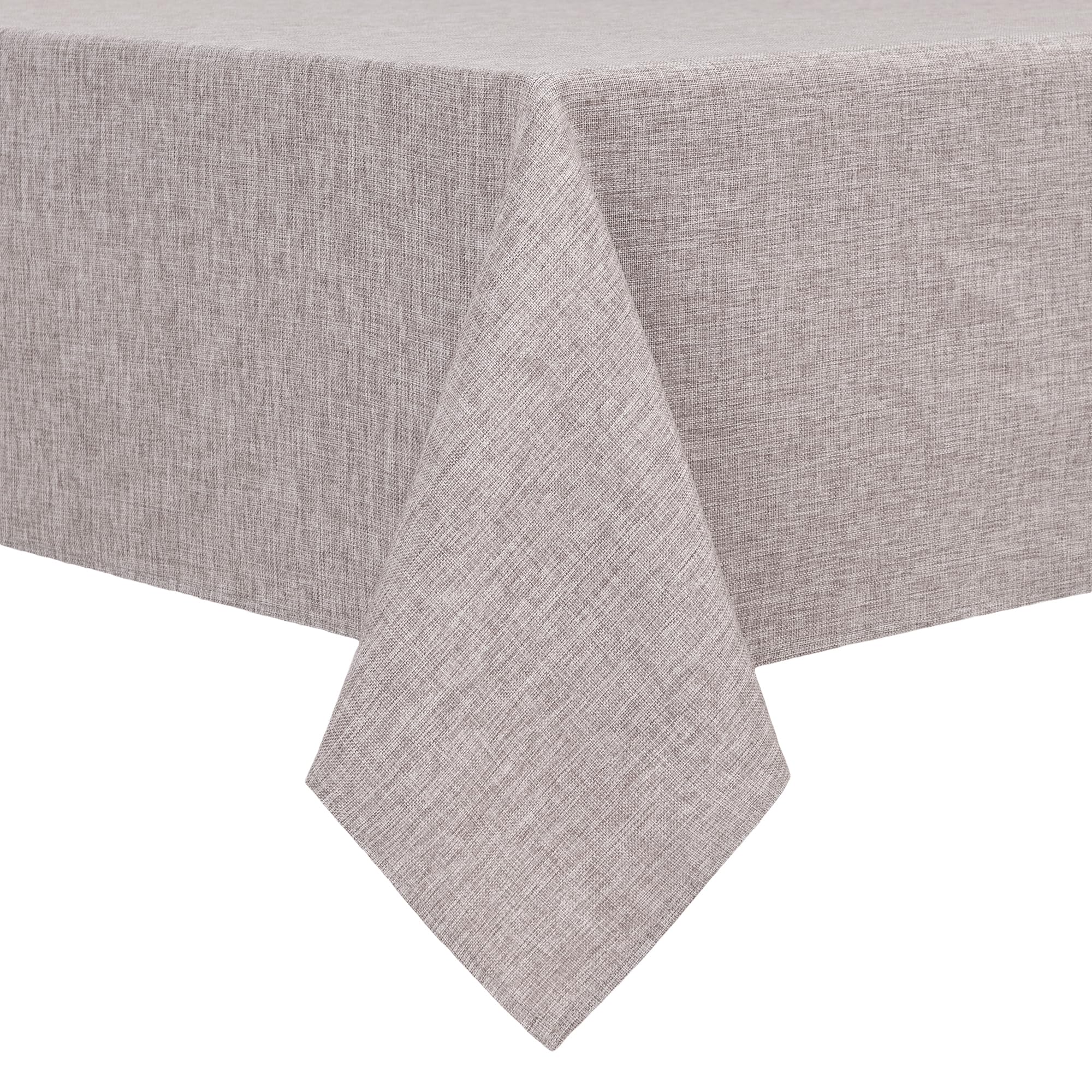 Photo 1 of Hiasan Faux Linen Rectangle Tablecloth - Wrinkle and Stain Resistant Washable Table Cloth for Kitchen Dining Room Holiday Table Cover for Party Dinner, Stone, 54 x 80 Inch