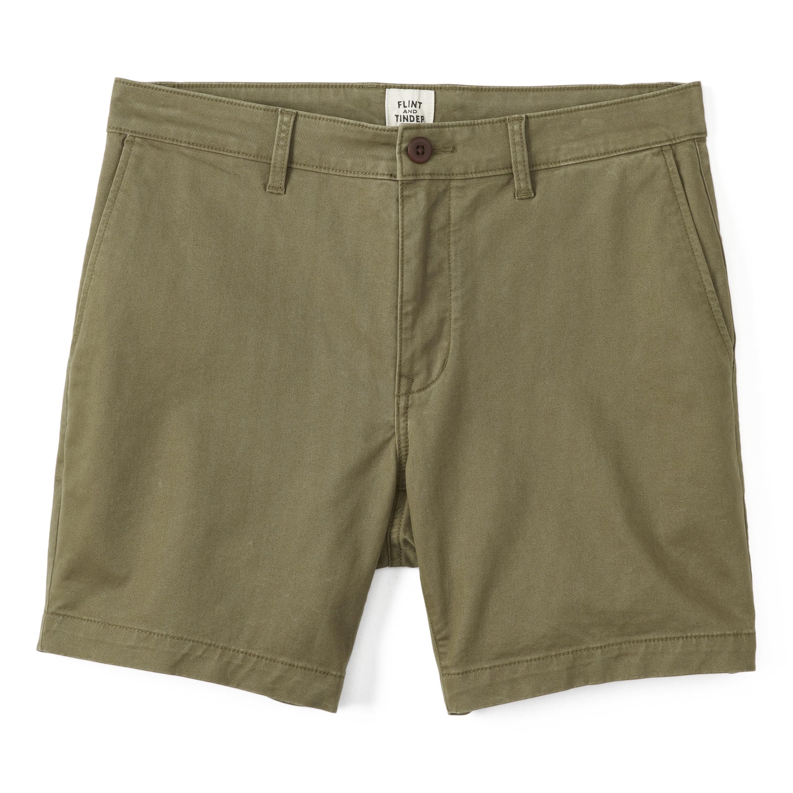 Photo 1 of Huckberry Flint and Tinder 365 Chino Short - 7" Stretch Comfort Men's Shorts, Military Olive, 38
