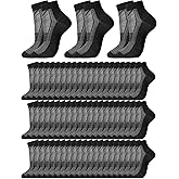 Fourluoo 60 Pairs Mens Socks Bulk Homeless Thermal Winter Moisture Wicking Sports Ankle Sock for Men Unisex