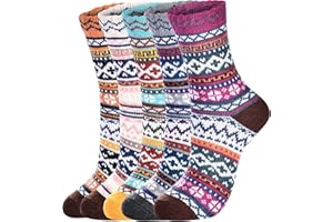 Nimalpal Wool Socks for Women - 5 Pairs Wool Socks Soft Womens Socks, Winter Hiking Socks Cozy Socks Warm Socks