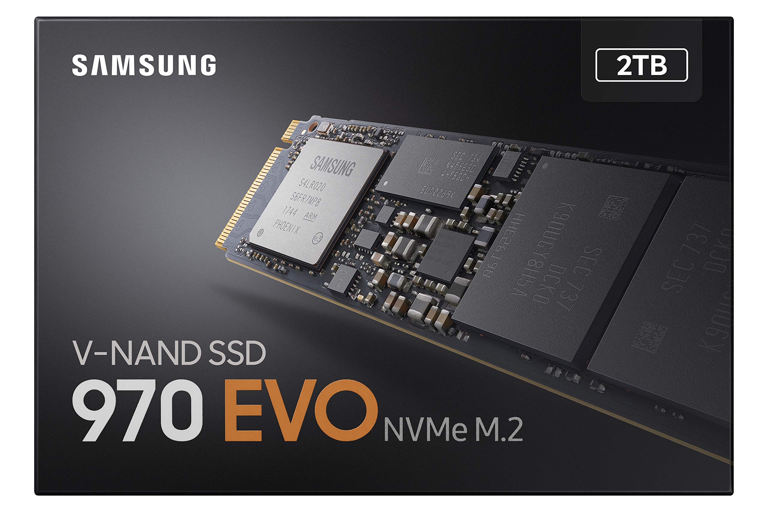 SAMSUNG 970 EVO SSD 2TB M.2 NVMe Interface Internal Solid State Drive + 2mo Adobe CC Photography with V-NAND Technology (MZ-V7E2T0BW)