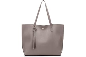 Nodykka Women Tote Bags Top Handle Satchel Handbags PU Faux Leather Tote Bag with Tassel Shoulder Purse