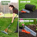 Walensee 15-Inch Thatch Rake with Adjustable Handle, Heavy Duty Steel view 6
