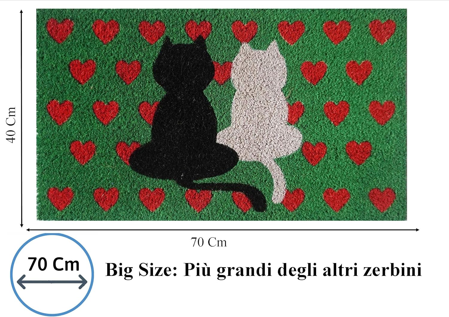 Home Tresor - Zerbino in Gomma Resistente alle Intemperie Tappeto Ingresso Antiscivolo Asciugapassi Antibatterico Antipolvere con Setole - Nero 45x75 cm
