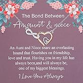 UJIMS Aunt & Niece Infinity Heart Necklace - Birthday Gifts for Auntie & Niece