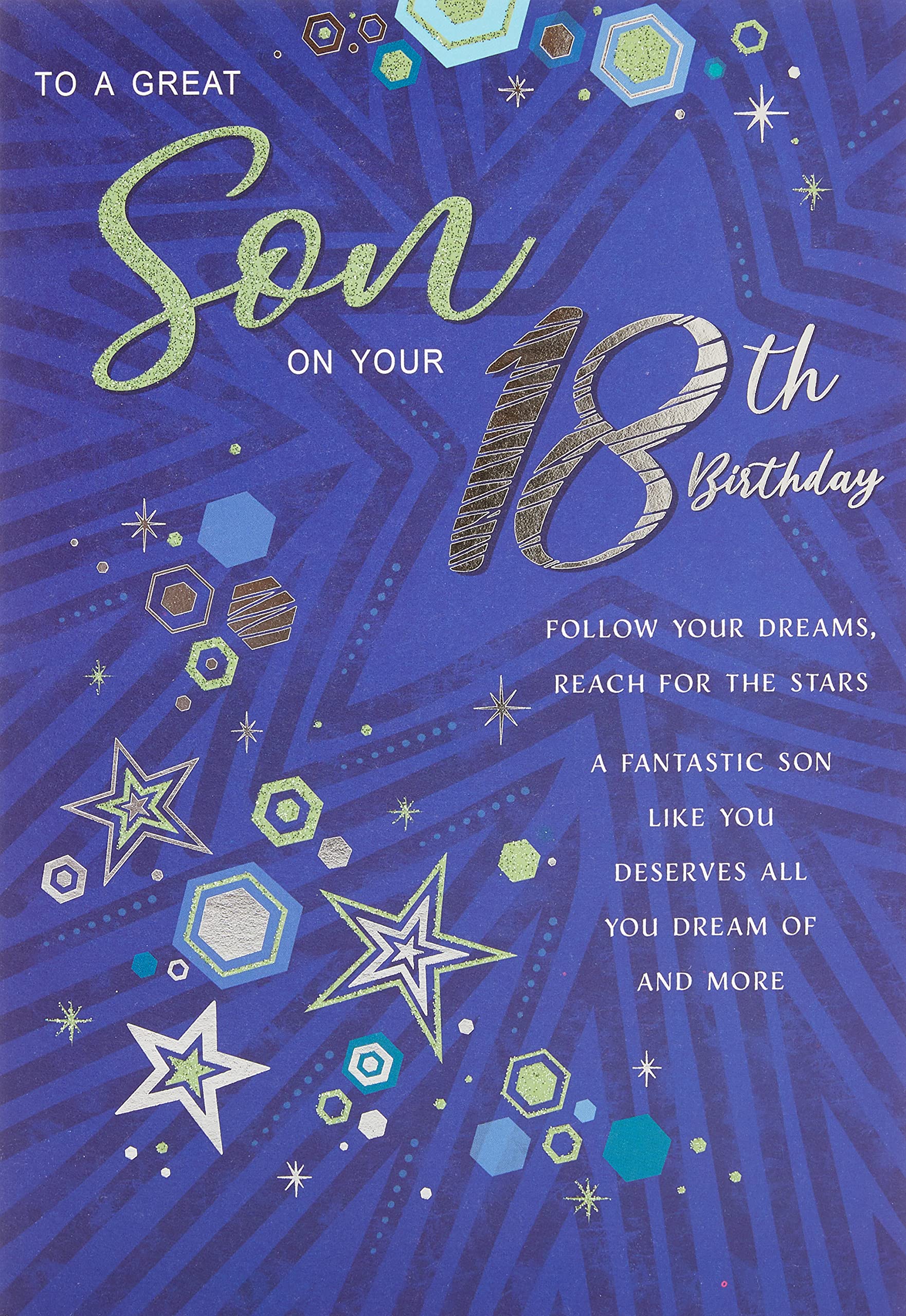 Regal Publishing Modern Milestone Age Birthday Card 18th Son - 9 x 6 inches