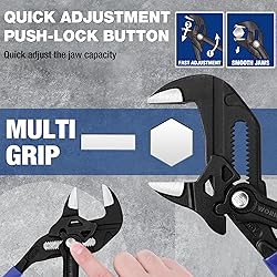 WORKPRO 7-Inch Pliers Wrench, CR-V Construction