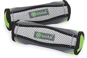 Gaiam Hand Weights for Women & Men Soft Dumbbell Walking Hand Weight Sets with Hand Strap