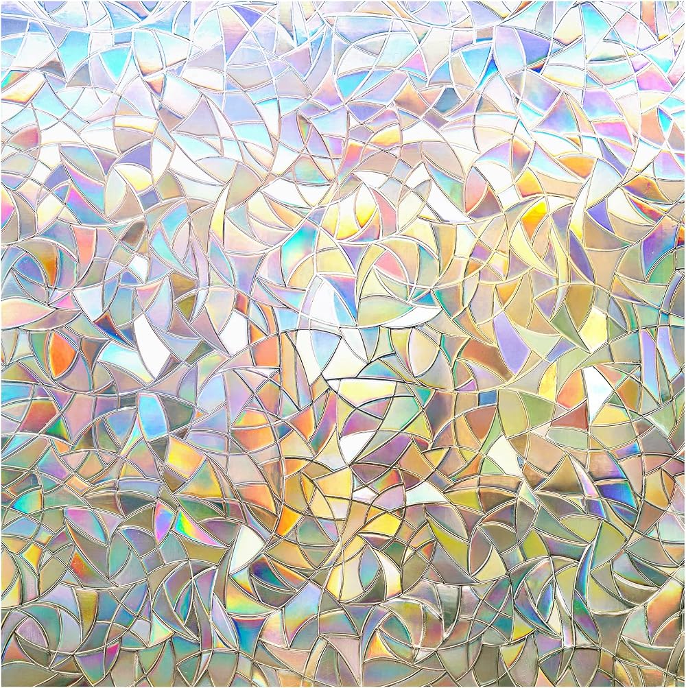 rabbitgoo Rainbow Window Film Privacy Glass Decor 30x200cm Static Cling