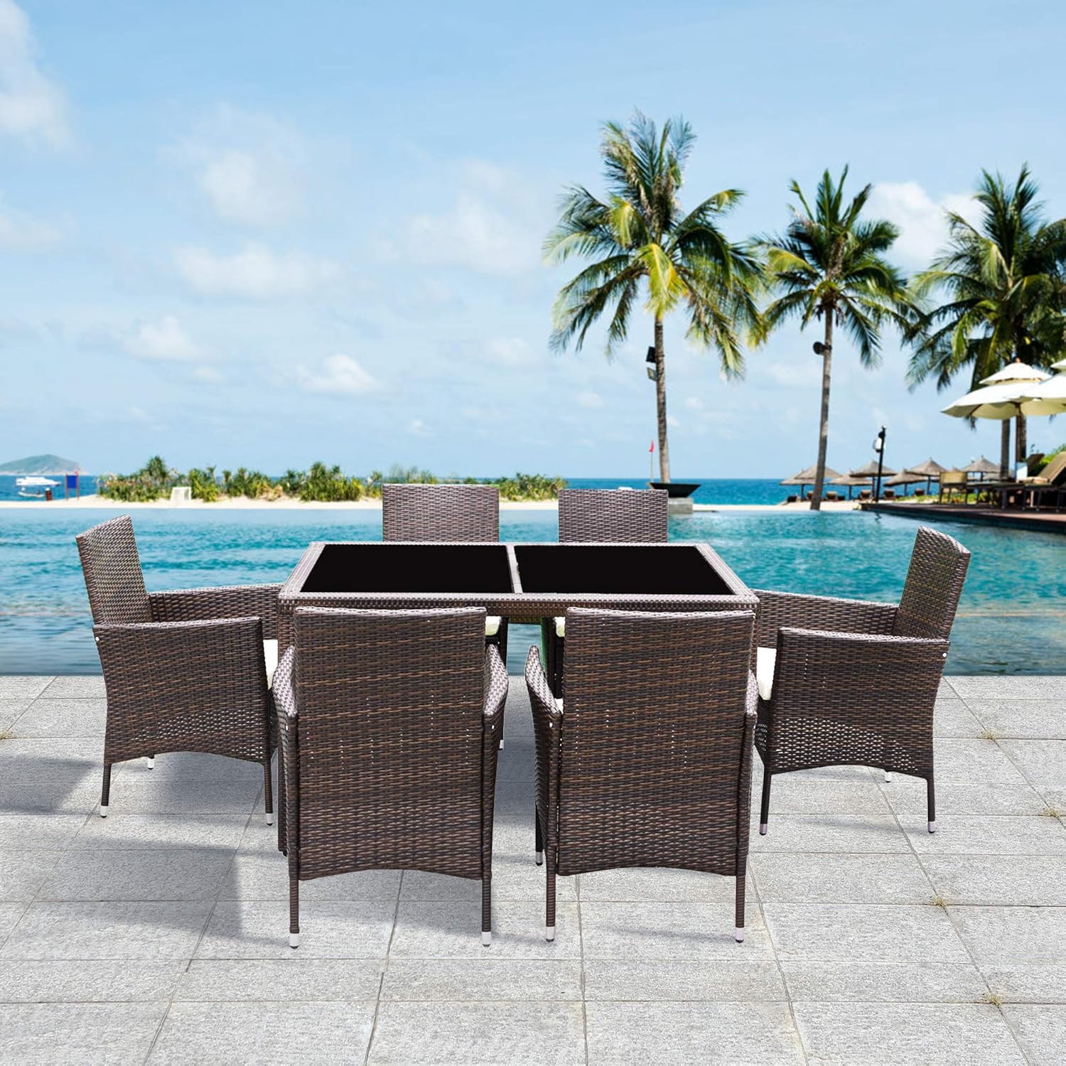 Best rattan dining set 7 piece