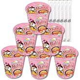 Buldak Ramen Noodles - Carbonara Flavor - Cup 6 Pack - Spicy Ramen Noodles Samyang Buldak Ramen Korean Spicy Hot Chicken Stir-Fried Cup Noodles Bundle with 6 ALL.FOR.YOU. Branded Chopsticks