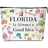 Florida Souvenirs and Themed Gifts Makeup Bag, Beach Summer Travel Cosmetic Bags, Cute Birthday Gift Makeup Pouch for Women and Girls - B17