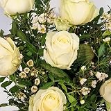 All Occasions White Rose Flowers Fresh Bouquet Box Same Day Delivery view 3