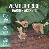 GloBrite Set of 3 Robin Garden Ornaments Hand-Painted Resin Outdoor view 5