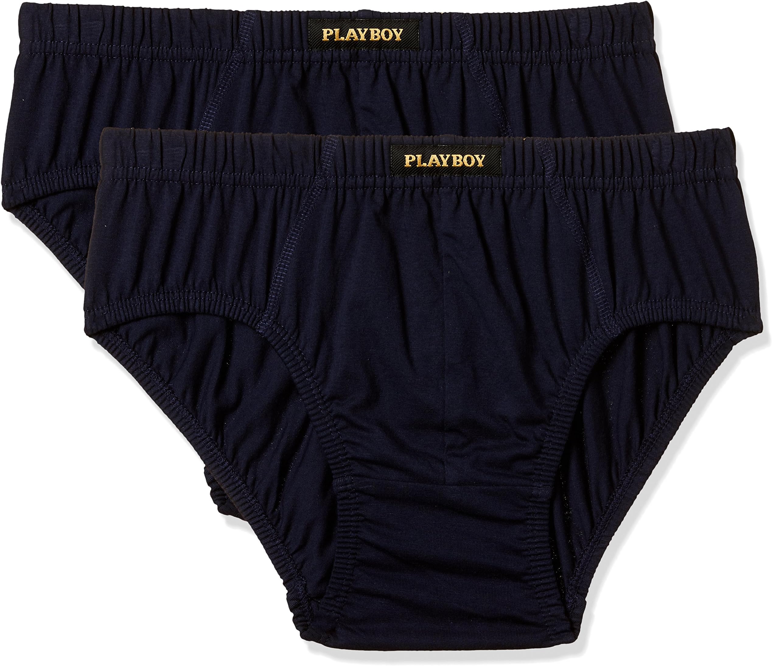 Playboy Men's Solid Cotton Brief (Pack of 2)