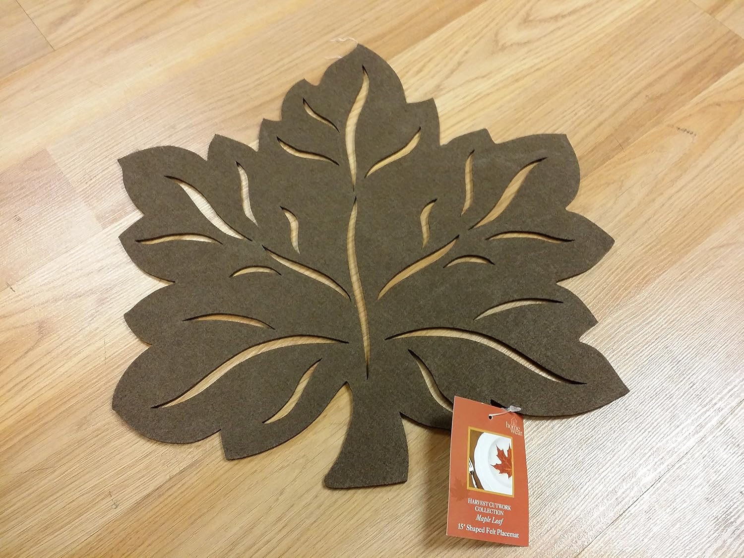 Maple Leaf 15'' Shaped Felt Placemat(brown) Home & Kitchen