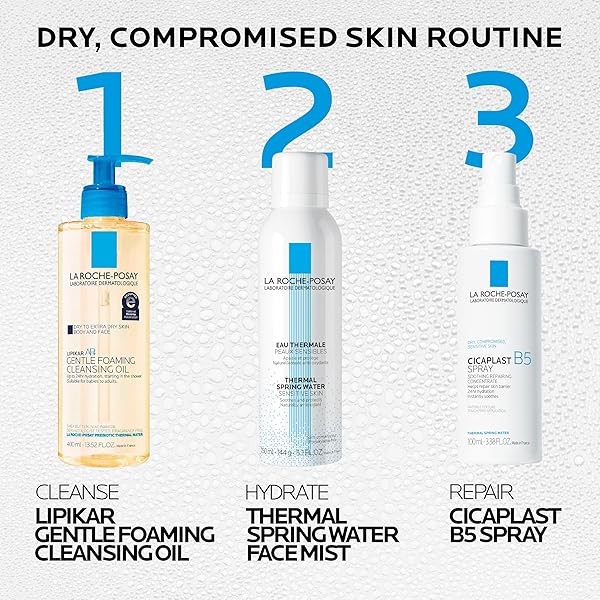 LA ROCHE-POSAY CICAPLAST B5 SPRAY WITH VITAMIN B5 PANTHENOL & MADECASSOSIDE, HYDRATING FACE MIST FOR SKIN BARRIER REPAIR, SOOTHING TOUCH-FREE FACE & BODY SPRAY, SENSITIVE SKIN & DERMATOLOGIST TESTED
