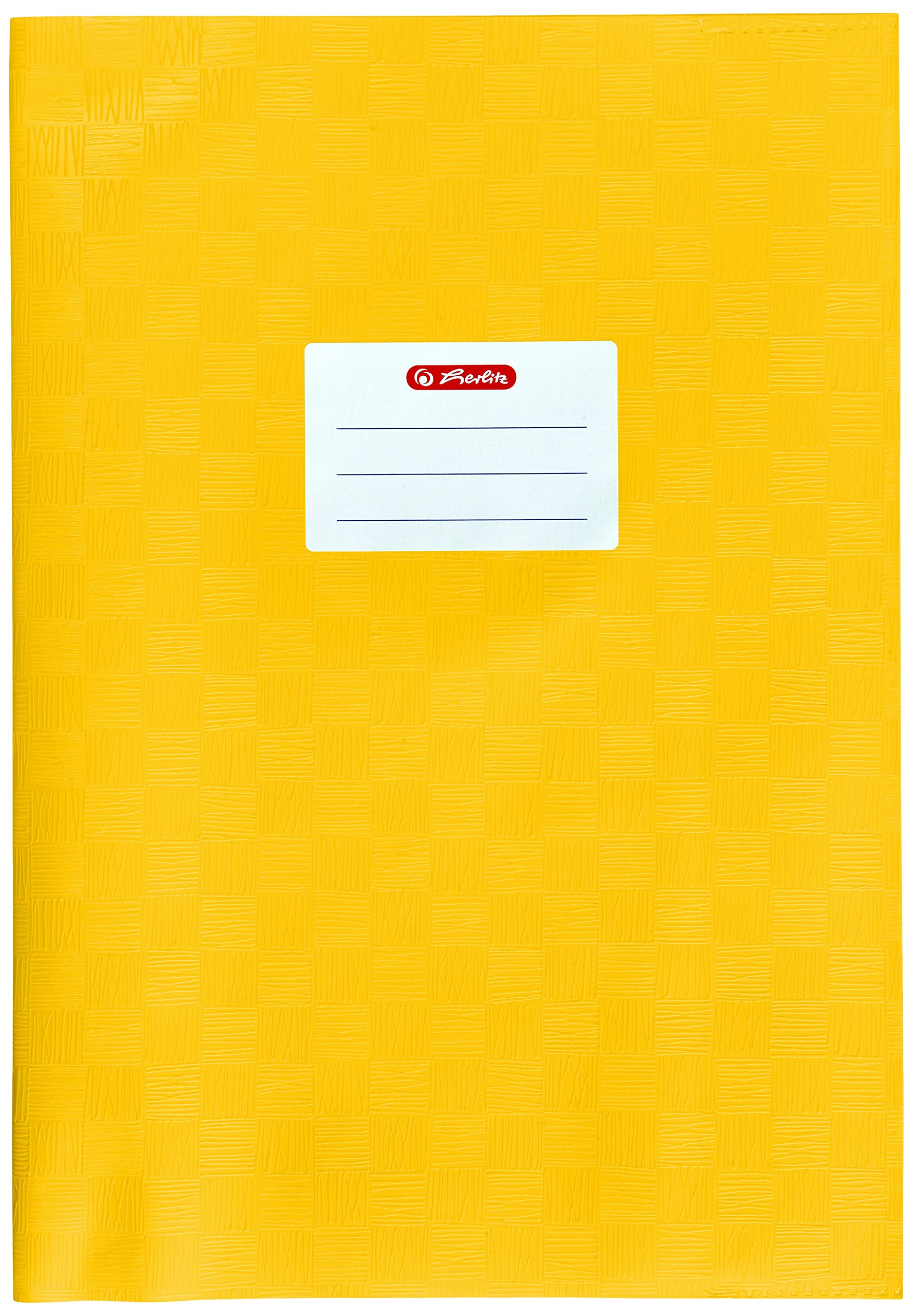 Herlitz 5204011, Book Cover A4, Raffia Fabric, Pack of 25 Yellow a4 Yellow