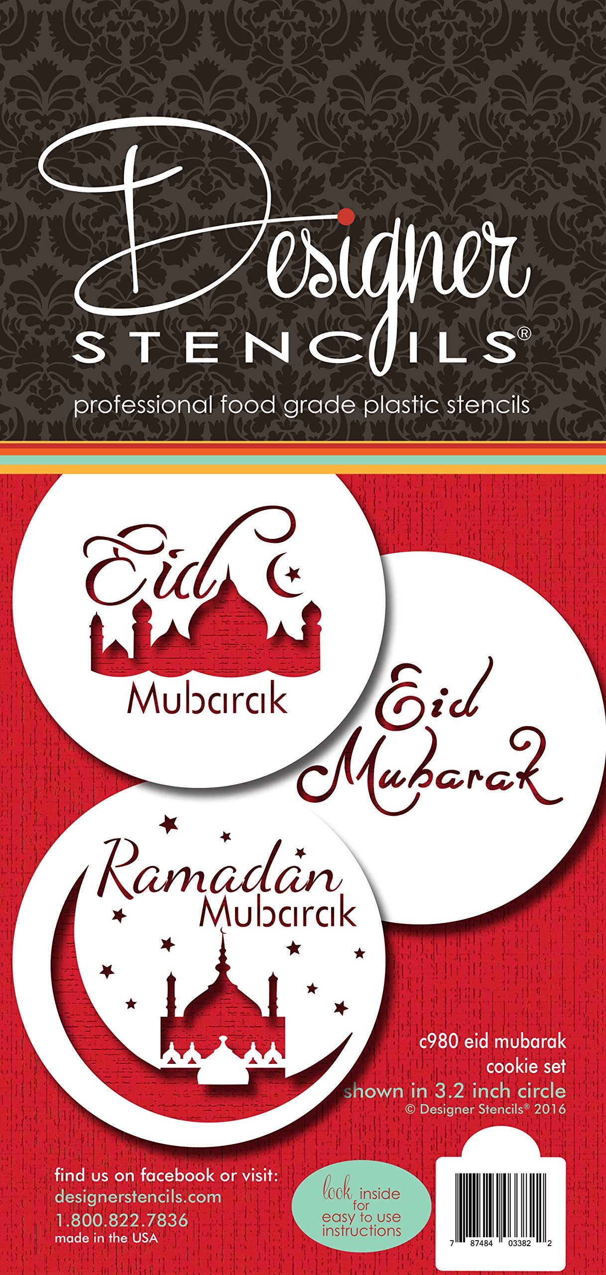 Eid Mubarak Cookie Stencil Set C980 by Designer Stencils