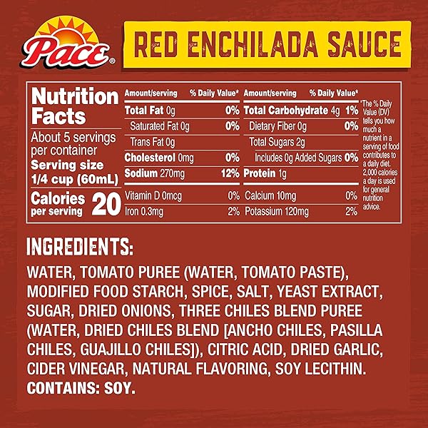 PACE MEDIUM RED ENCHILADA SAUCE, 10.5 OZ CAN