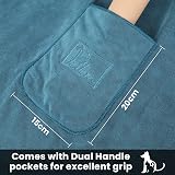 PETTOM Dog Towels 2 Pack, Quick Dry Microfiber, 90 x 50 cm with Hand Pockets view 2