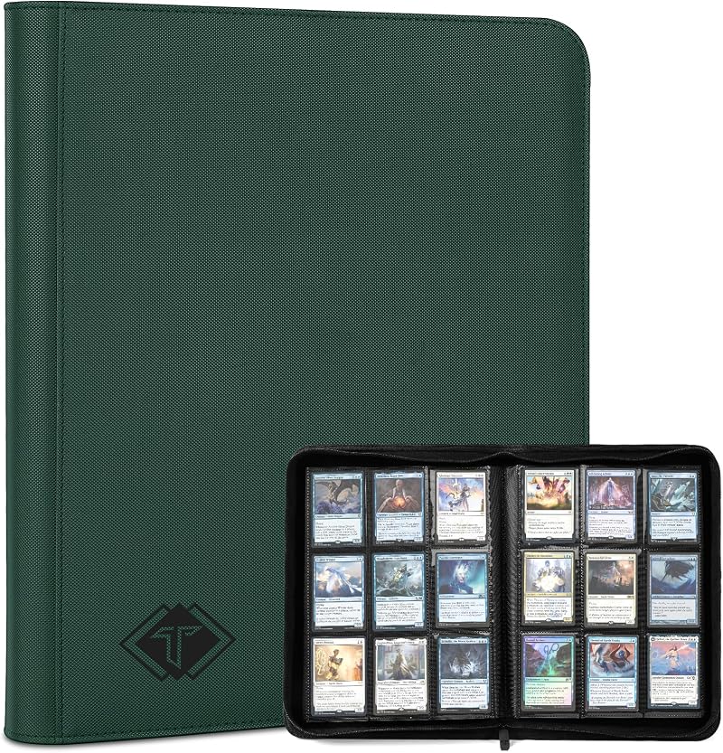 TiopLior 9 Pocket Card Binder 432 Slots Green MTG Baseball Football Cards