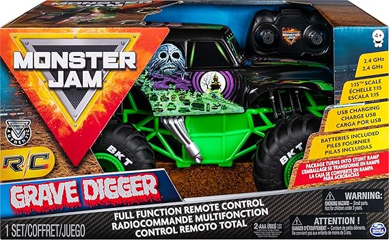 Monster Jam 6045003 Grave Digger Rc Truck Massstab 1 15 Ferngesteuert Amazon De Spielzeug