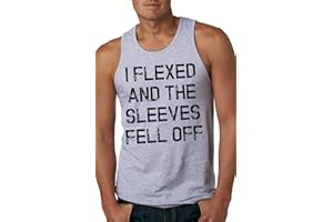 CRAZY DOG T-SHIRTS Crazy Dog Mens I Flexed and The Sleeves Fell Off Tank Top Funny Gym Workout Tee