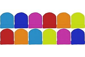 WINTERLACE Kids Winter Beanies, 12 Pack Warm Cold Weather Hats Boys Girls Children