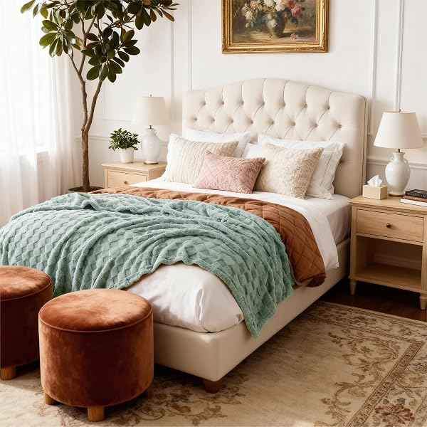 BEDSURE GENTLESOFT BLANKETS QUEEN SIZE FOR BED – SUPER SOFT COZY BLANKET, LARGE FUZZY FLEECE SPRING SUMMER THROW FOR BEDROOM DECOR FOR GIRLS, SAGE GREEN, 90X90 INCHES