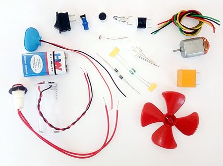 pke20 Electronic Components Project Kit or LDR, MIC, LED, Relay, Switch (Comes in a Box)