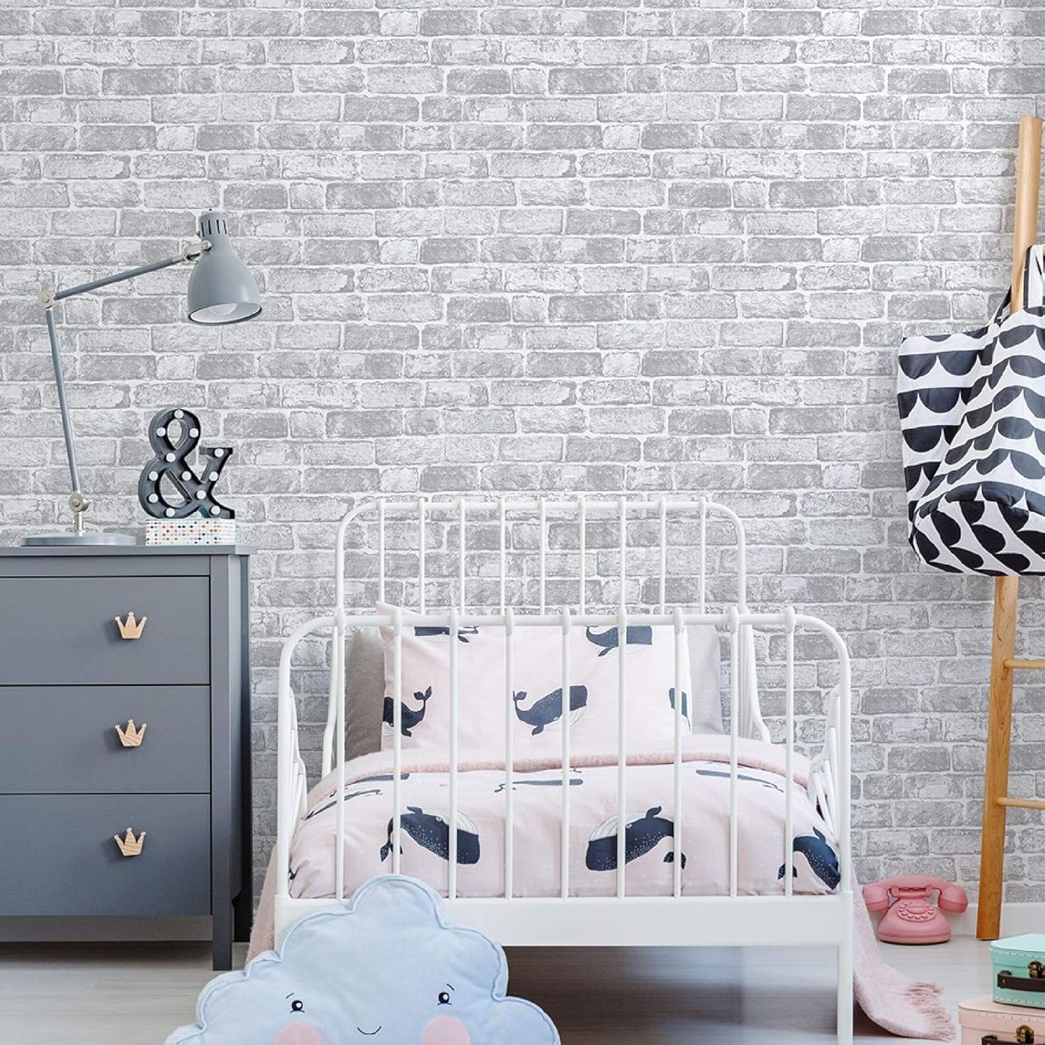 Fresco House Brick White Wallpaper BigaMart