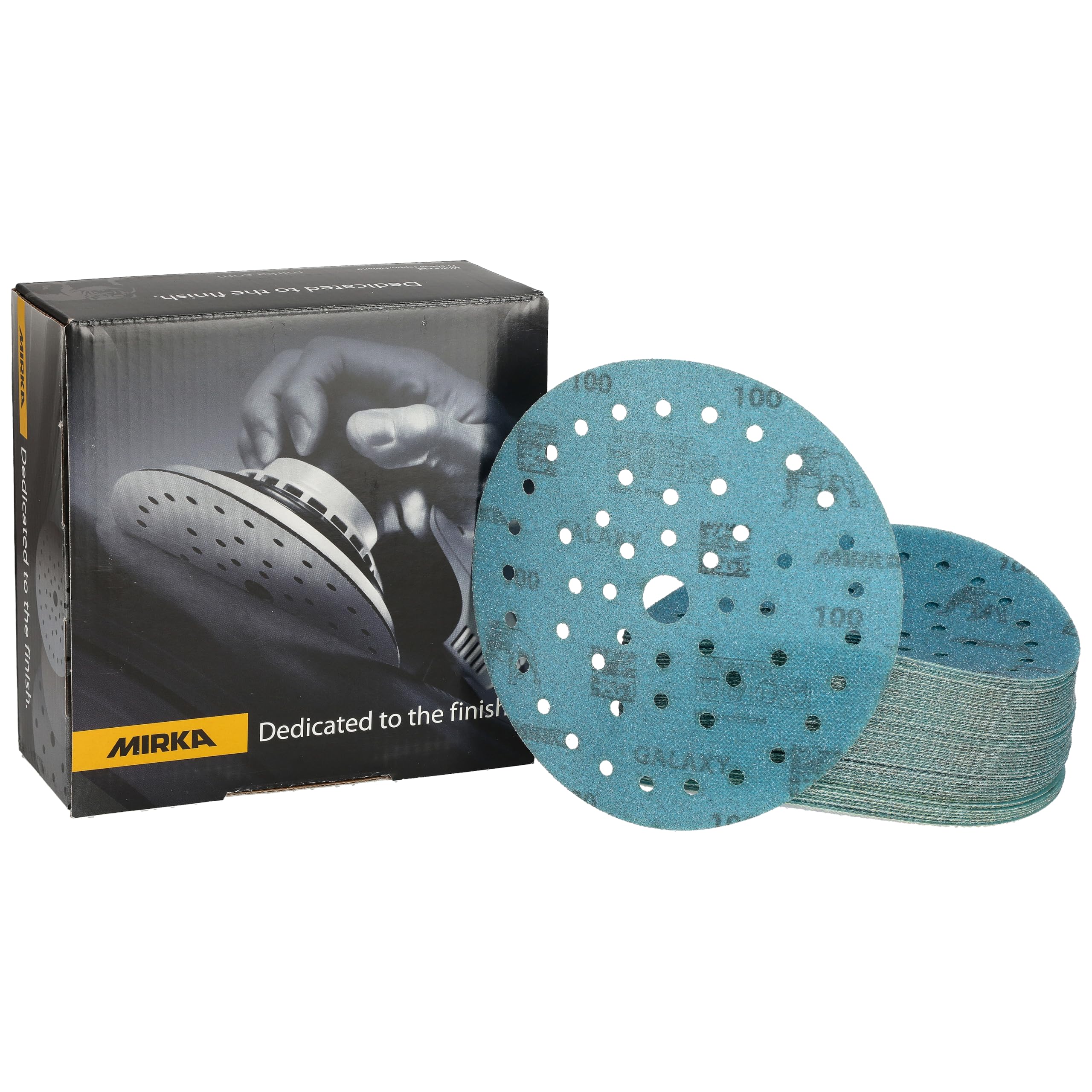 Mirka Galaxy epoxy sandpaper 150mm Hook & Loop grit 100 for sanding epoxy resin, wood, epoxy, rivertable / 50 pcs sanding discs