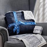 Bedsure Sherpa Fleece Throw Blanket Navy 150x200cm Twin/Double view 7