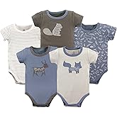 Yoga Sprout Cotton Bodysuit, 5 Pack, Forest, 0-3 Months