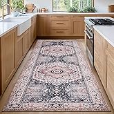 PURRUGS Vintage Farmhouse Boho Runner Rug 2'6" x 6', Non-Slip Machine Washable Rug, Accent Area Rug for Kitchen, Hallway, Ent